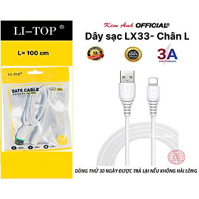 Mua Dây sạc 3A LI-TOP LX33 chân L (Túi)  dòng điện 5V- 3A  Kim Ánh cho dùng thử 30 ngày   hàng chính hãng