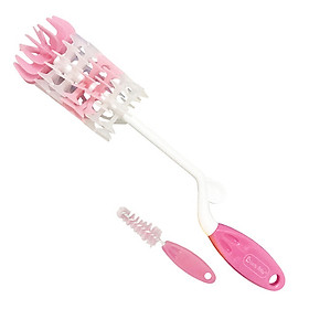 Bộ cọ rửa bình và núm vú Rubbery Scratchless Silicone Bottle Brush & Bristle Nipple Brush Lucky Baby