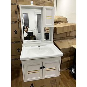 Mua Bộ combo tủ lavabo sọc vàng + kệ gương