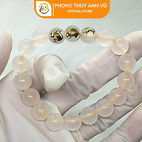 Vòng tay mã não trắng tam hợp thân tý thìn đã khai quang - size 8 10ly cho nữ - may mắn tài lộc - Vòng Tam Hợp Anh Vũ