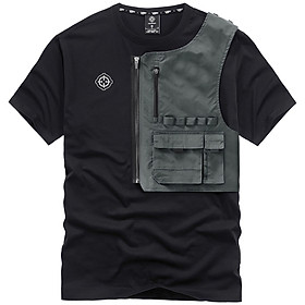 Áo thun, áo phông nam phong cách trẻ trung hip hop trang trí túi khóa kéo độc lạ - Mã H79