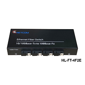 Switch quang 4 port Fiber | 2 port Lan Gnetcom HL-FT-4F2E 10/100MB - Hàng Chính Hãng