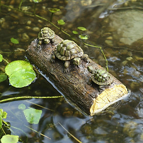 Artificial Turtle Floating Ornament Figurine Fairy Garden Statue Party Favor Tortoise Climbing Platform for Landscape Aquarium Rockery Table