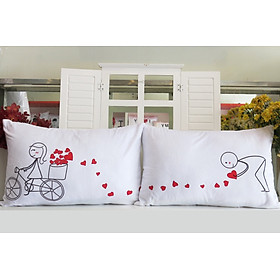 Mua Cặp vỏ gối đôi 40-60cm Xe tim rơi