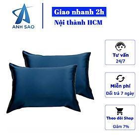 Cặp Vỏ Gối Lụa Cao cấp A - 50x70cm hoặc 60x80cm - mềm mịn mát lạnh