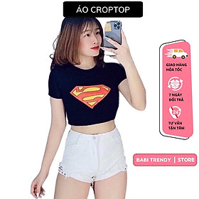 Áo Croptop Ôm Body Superman Phong Cách Sexy - Babi Trendy CT26