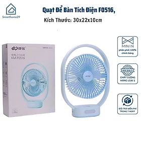Mua Quạt Để Bàn Tích Điện F0516  Động Cơ Siêu Khoẻ  Công Suất 12W  Chạy Êm - HÀNG CHÍNH HÃNG MINIIN