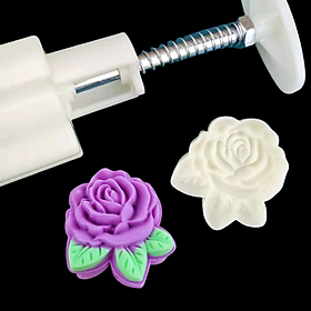 Mua Khuôn trung thu lò xo  khuôn ép xôi 1 mặt hoa hồng 3 lá loại 50 gram – Mã số 1742