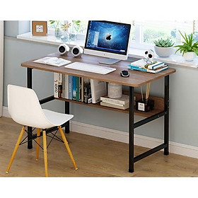Mua Bàn Học  Bàn Làm Việc Có Kệ Lửng  Khung Thép Đen Tĩnh Điện  Mặt Gỗ ( Giá tốt)