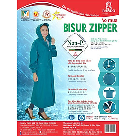 Áo Mưa Bít Sườn Bisur Zipper, GIÁ SỈ, RANDO Chính Hãng, 1 Người Mặc Có Dây Kéo, Nhựa Cao Cấp, Bền Bỉ Không Thấm Nước