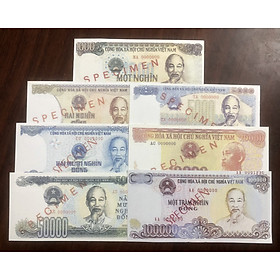 Mua Bộ tiền giấy SPECIMEN giấy mẫu cottong Việt Nam 7 mệnh giá copy lưu niệm sưu tầm