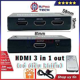 Mua Bộ gộp HDMI 3 vào 1 ra  hdmi 3 in 1 out cao cấp  chất lượng cao 2K-4K  có điều khiển  tặng dây IR hồng ngoại-H2pro tech