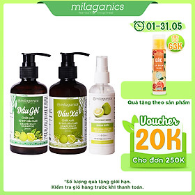Bộ 3 Sản Phẩm Kích Thích Mọc Tóc & Ngăn Ngừa Rụng Tóc MILAGANICS (Serum Bưởi 100ml + Dầu Gội Bưởi 250ml + Dầu Xả Bưởi 250ml)