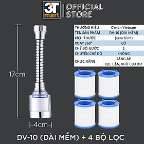 Mua Đầu vòi rửa bát chén tăng áp LỌC KHỬ CLO DƯ điều hướng xoay 360 độ C MON DV-09