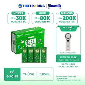 Thùng 48 hộp Sữa Tươi Tiệt Trùng Vinamilk Green Farm có đường 180ml