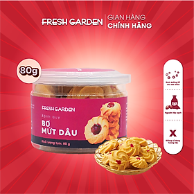 Bánh Quy Bơ Ăn Vặt FRESH GARDEN Vị Mứt Dâu Đặc Biệt Thơm Ngon Hộp 80g