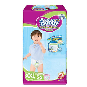 Tã quần Bobby - Đệm Lưng Thấm Mồ Hôi XXL56 56 miếng - Tặng 8 miếng trong