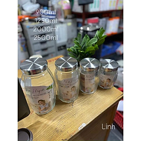 Mua Lọ thuỷ tinh đựng gia vị  ngũ cốc nắp inox CAO CẤP (900ml/1250ml/2000ml/2500ml
