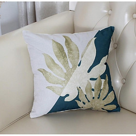 Mua VỎ Gối Tựa Lưng  Gối Sofa CHIẾC LÁ XANH TRẮNG VẢI BỐ CAO CẤP ĐX082