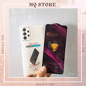 Ốp lưng và cường lực cho Samsung Galaxy A23 - Loại trong suốt chống sốc 4 góc ( hàng chính hãng)