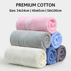 Khăn tắm cho bé, Khăn mặt, khăn gội đầu cotton cao cấp Hanvico By Homemark sợi nhập khẩu Thổ Nhĩ Kỳ mềm mại thấm hút tốt - Trắng 34x34