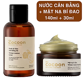 Combo Nước cân bằng da cocoon 140ml + Mặt nạ bí đao cocoon 30ml