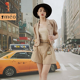 Quần short nữ Méo shop ống suông lưng cao có túi Veron