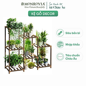 Kệ gỗ decor Monrovia để cây trang trí trong nhà, ban công siêu bền bỉ, tiêu chuẩn Châu Âu