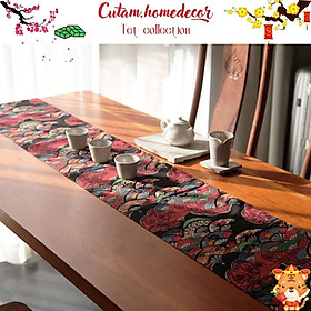 Mua Khăn trải bàn  khăn trải bàn họa tiết may mắn trang trí cho ngày Tết