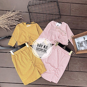 Đầm váy bé gái, sét váy kẻ body cho bé gái từ 6kg đến 18kg