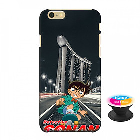 Ốp lưng nhựa dẻo dành cho iPhone 6S in hình Conan - Tặng Popsocket in logo iCase - Hàng Chính Hãng