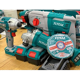 BỘ COMBO 3 MÁY KHOAN ĐỘNG LỰC, MÁY MÀI GÓC VÀ MÁY SIẾT VÍT DÙNG PIN 20V (2 pin 4.0Ah & 1 sạc) TOTAL TOSLI2301510 - HÀNG CHÍNH HÃNG