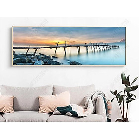 Mua Tranh canvas hình cây cầu  cảnh bình minh ADH002524