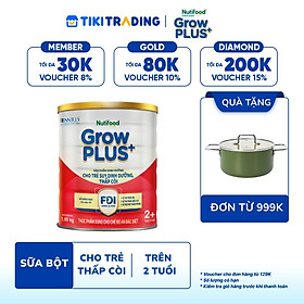 Sữa bột Nutifood GrowPLUS+ Suy Dinh Dưỡng (Đỏ) 2+ Lon 1,65KG