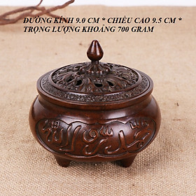 LƯ HƯƠNG XÔNG TRẦM, ĐỐT TRẦM BẰNG ĐỒNG THAU ĐÚC NGUYÊN KHỐI