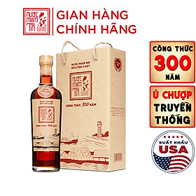 Đặc Sản Bình Thuận  - Nước Mắm Tĩn Cá Cơm Than Nhãn Đỏ 40N Chai Thủy Tinh (500Ml/Chai) Sánh Đặc Thịt Cá, Không Chất Bảo Quản - Ocop 4 Sao