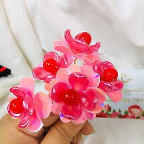 Combo 5 hoa đào 3D 4cm nguyên liệu HandMade phk shop