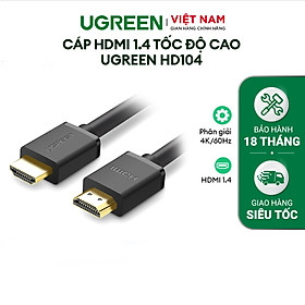 Dây HDMI 1.4 thuần đồng 19+1 Dài 1-5M UGREEN HD104 - Hàng chính hãng