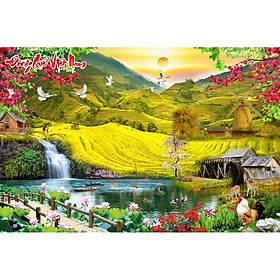 Mua Tranh dán tường 3D khổ lớn - Vải lụa - Kích thước theo yêu cầu