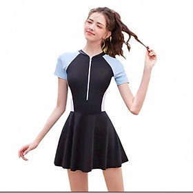 Váy Bơi Nữ Liền Ngắn Tay Thanh Lịch