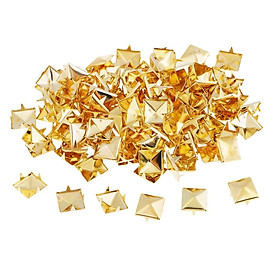 100 Pieces 8mm Square Studs Spots Rivets Punk Nailheads Spikes for Leather Craft Shoes Bags Decoration