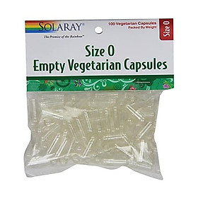 Solaray Empty Vegetarian Capsules, Size 0, 100 Count