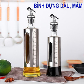 Mua Bình Đựng Dầu ăn  Chai Rót Dầu Ăn  Nước Tương  Mắm Thủy Tinh Bọc Inox Cao Cấp