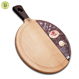 Mua Thớt Gỗ Beech Tròn Tay Cầm Loại Lớn T400 ( 40 x 28.5 x 2 cm ) - Đồ Dùng Nhà Bếp Thương Hiệu Trường Sơn