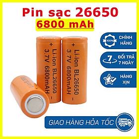 Mua Pin 26650 Dung lượng 6800mAh 3.7v dòng xả 10A dùng cho quạt MINI đèn pin Tông Đơ Sạc Dự phòng