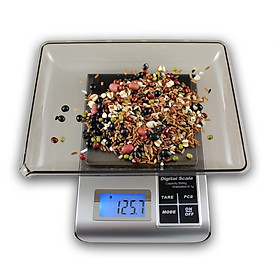 Mua Cân tiểu ly điện tử màn hình LCD độ chính xác cao  thiết kế sang trọng tải trọng 500g và 3kg ( Tặng kèm 03 nút kẹp cao su đa năng ngẫu nhiên )