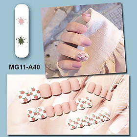 Bộ 24 móng tay giả, nail giả thời trang nhiều màu cao cấp MG11