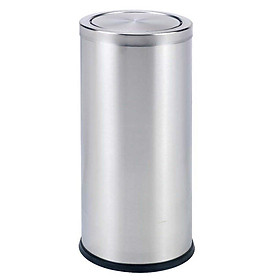 Thùng Rác Inox Nắp Lật - Ø250x610H