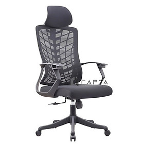 Ghế xoay lưng cao có tựa đầu khung nhựa đen CM4540-M Nội thất Capta