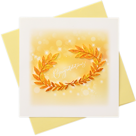Thiệp Giấy Xoắn Nghệ Thuật - Vòng Nguyệt Quế - Laurel Wreath - Congrulations - 15 x 15 - VN2XM115C58E1